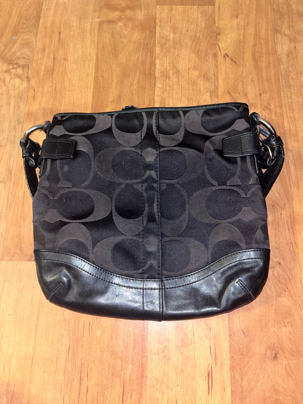 Coach Black Signature Chain-Accent Shoulder Bag - Picture 2 of 11